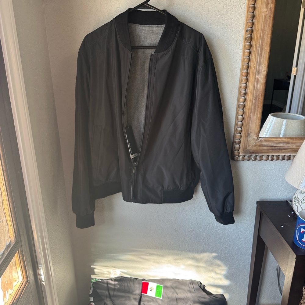 Murat Black Reversible Bomber Jacket